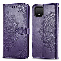 Coque Portefeuille Motif Fantaisie Livre Cuir Etui Clapet pour Google Pixel 4 Violet