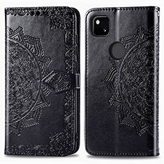 Coque Portefeuille Motif Fantaisie Livre Cuir Etui Clapet pour Google Pixel 4a Noir