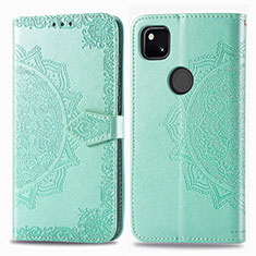 Coque Portefeuille Motif Fantaisie Livre Cuir Etui Clapet pour Google Pixel 4a Vert