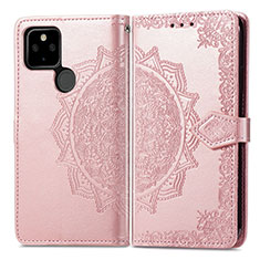 Coque Portefeuille Motif Fantaisie Livre Cuir Etui Clapet pour Google Pixel 5a 5G Or Rose