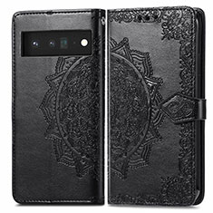 Coque Portefeuille Motif Fantaisie Livre Cuir Etui Clapet pour Google Pixel 6 5G Noir