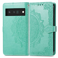 Coque Portefeuille Motif Fantaisie Livre Cuir Etui Clapet pour Google Pixel 6 5G Vert