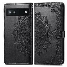 Coque Portefeuille Motif Fantaisie Livre Cuir Etui Clapet pour Google Pixel 6a 5G Noir