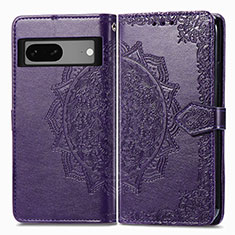 Coque Portefeuille Motif Fantaisie Livre Cuir Etui Clapet pour Google Pixel 7 5G Violet