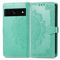 Coque Portefeuille Motif Fantaisie Livre Cuir Etui Clapet pour Google Pixel 7 Pro 5G Vert