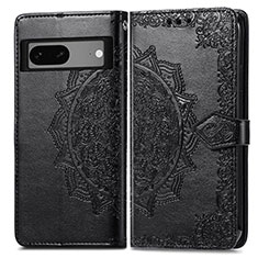 Coque Portefeuille Motif Fantaisie Livre Cuir Etui Clapet pour Google Pixel 7a 5G Noir