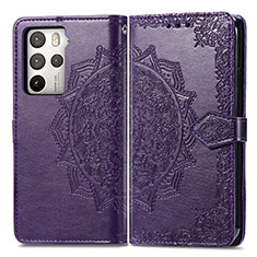 Coque Portefeuille Motif Fantaisie Livre Cuir Etui Clapet pour HTC U23 5G Violet