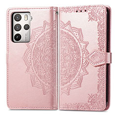 Coque Portefeuille Motif Fantaisie Livre Cuir Etui Clapet pour HTC U23 Pro 5G Or Rose