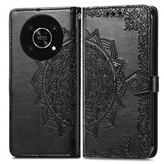 Coque Portefeuille Motif Fantaisie Livre Cuir Etui Clapet pour Huawei Enjoy 50 Pro Noir