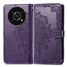 Coque Portefeuille Motif Fantaisie Livre Cuir Etui Clapet pour Huawei Enjoy 50 Pro Violet