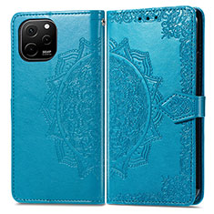 Coque Portefeuille Motif Fantaisie Livre Cuir Etui Clapet pour Huawei Enjoy 50z Bleu