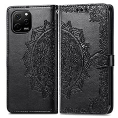 Coque Portefeuille Motif Fantaisie Livre Cuir Etui Clapet pour Huawei Enjoy 50z Noir