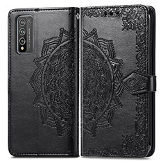 Coque Portefeuille Motif Fantaisie Livre Cuir Etui Clapet pour Huawei Honor 10X Lite Noir