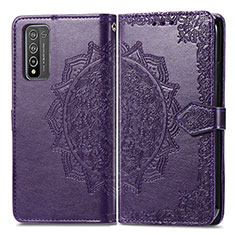 Coque Portefeuille Motif Fantaisie Livre Cuir Etui Clapet pour Huawei Honor 10X Lite Violet