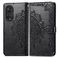 Coque Portefeuille Motif Fantaisie Livre Cuir Etui Clapet pour Huawei Honor 50 5G Noir