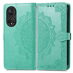 Coque Portefeuille Motif Fantaisie Livre Cuir Etui Clapet pour Huawei Honor 50 5G Vert