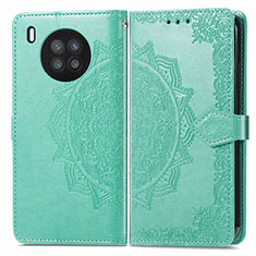 Coque Portefeuille Motif Fantaisie Livre Cuir Etui Clapet pour Huawei Honor 50 Lite Vert