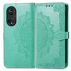 Coque Portefeuille Motif Fantaisie Livre Cuir Etui Clapet pour Huawei Honor 50 Pro 5G Vert