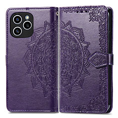 Coque Portefeuille Motif Fantaisie Livre Cuir Etui Clapet pour Huawei Honor 60 SE 5G Violet