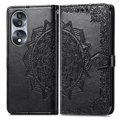 Coque Portefeuille Motif Fantaisie Livre Cuir Etui Clapet pour Huawei Honor 70 5G Noir