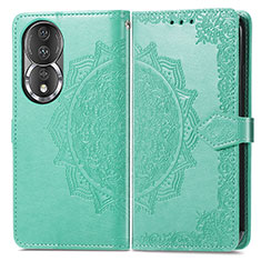 Coque Portefeuille Motif Fantaisie Livre Cuir Etui Clapet pour Huawei Honor 80 5G Vert