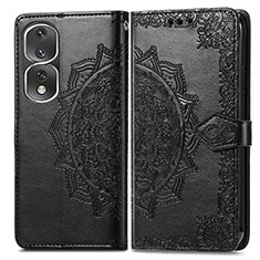 Coque Portefeuille Motif Fantaisie Livre Cuir Etui Clapet pour Huawei Honor 80 Pro Flat 5G Noir