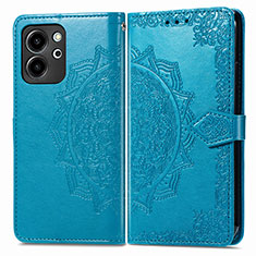 Coque Portefeuille Motif Fantaisie Livre Cuir Etui Clapet pour Huawei Honor 80 SE 5G Bleu