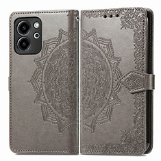 Coque Portefeuille Motif Fantaisie Livre Cuir Etui Clapet pour Huawei Honor 80 SE 5G Gris