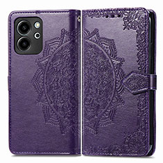 Coque Portefeuille Motif Fantaisie Livre Cuir Etui Clapet pour Huawei Honor 80 SE 5G Violet