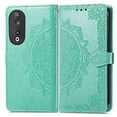 Coque Portefeuille Motif Fantaisie Livre Cuir Etui Clapet pour Huawei Honor 90 5G Vert