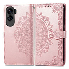 Coque Portefeuille Motif Fantaisie Livre Cuir Etui Clapet pour Huawei Honor 90 Lite 5G Or Rose