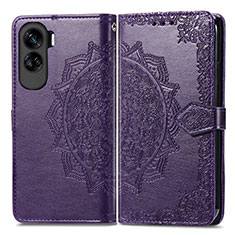 Coque Portefeuille Motif Fantaisie Livre Cuir Etui Clapet pour Huawei Honor 90 Lite 5G Violet