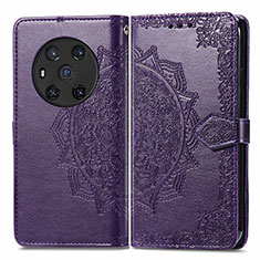 Coque Portefeuille Motif Fantaisie Livre Cuir Etui Clapet pour Huawei Honor Magic3 5G Violet