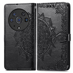 Coque Portefeuille Motif Fantaisie Livre Cuir Etui Clapet pour Huawei Honor Magic3 Pro 5G Noir