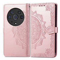 Coque Portefeuille Motif Fantaisie Livre Cuir Etui Clapet pour Huawei Honor Magic3 Pro 5G Or Rose