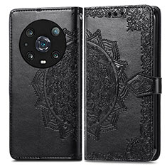 Coque Portefeuille Motif Fantaisie Livre Cuir Etui Clapet pour Huawei Honor Magic4 Pro 5G Noir