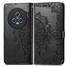 Coque Portefeuille Motif Fantaisie Livre Cuir Etui Clapet pour Huawei Honor Magic5 5G Noir