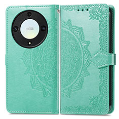 Coque Portefeuille Motif Fantaisie Livre Cuir Etui Clapet pour Huawei Honor Magic5 Lite 5G Vert