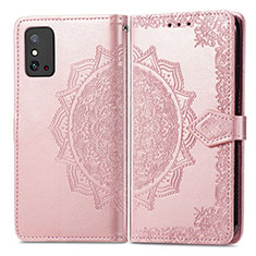 Coque Portefeuille Motif Fantaisie Livre Cuir Etui Clapet pour Huawei Honor X10 Max 5G Or Rose