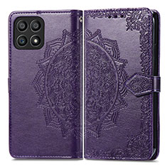 Coque Portefeuille Motif Fantaisie Livre Cuir Etui Clapet pour Huawei Honor X30i Violet