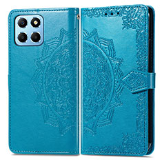 Coque Portefeuille Motif Fantaisie Livre Cuir Etui Clapet pour Huawei Honor X6 5G Bleu