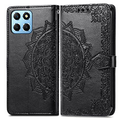 Coque Portefeuille Motif Fantaisie Livre Cuir Etui Clapet pour Huawei Honor X6 5G Noir