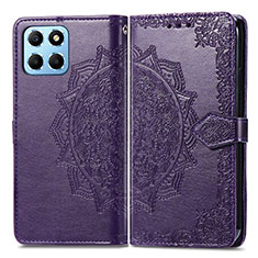 Coque Portefeuille Motif Fantaisie Livre Cuir Etui Clapet pour Huawei Honor X6S Violet