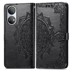 Coque Portefeuille Motif Fantaisie Livre Cuir Etui Clapet pour Huawei Honor X7 Noir