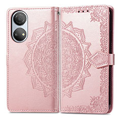 Coque Portefeuille Motif Fantaisie Livre Cuir Etui Clapet pour Huawei Honor X7 Or Rose