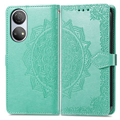 Coque Portefeuille Motif Fantaisie Livre Cuir Etui Clapet pour Huawei Honor X7 Vert