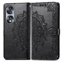 Coque Portefeuille Motif Fantaisie Livre Cuir Etui Clapet pour Huawei Honor X7b Noir