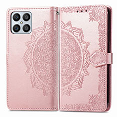 Coque Portefeuille Motif Fantaisie Livre Cuir Etui Clapet pour Huawei Honor X8 4G Or Rose