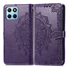 Coque Portefeuille Motif Fantaisie Livre Cuir Etui Clapet pour Huawei Honor X8 5G Violet