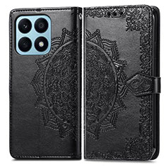 Coque Portefeuille Motif Fantaisie Livre Cuir Etui Clapet pour Huawei Honor X8a 4G Noir